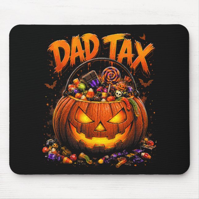 Funny Dad Tax Halloween Pumpkin Mouse Pad (Front)