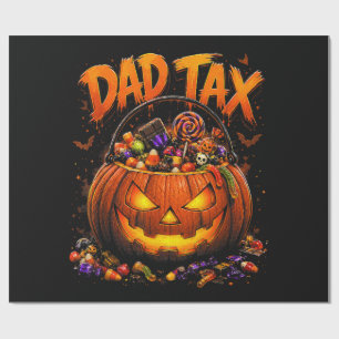 Funny Dad Tax Halloween Pumpkin Wrapping Paper