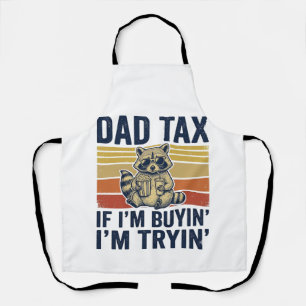 Funny Dad Tax Raccoon Vintage Graphic T-Shirt_1 Apron