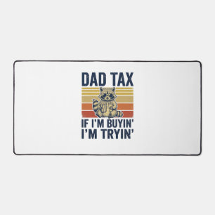 Funny Dad Tax Raccoon Vintage Graphic T-Shirt_1 Desk Mat