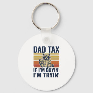Funny Dad Tax Raccoon Vintage Graphic T-Shirt_1 Keychain
