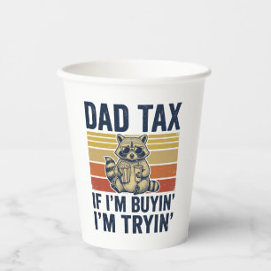 Funny Dad Tax Raccoon Vintage Graphic T-Shirt_1 Paper Cups