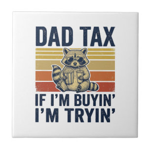 Funny Dad Tax Raccoon Vintage Graphic T-Shirt_1 Tile