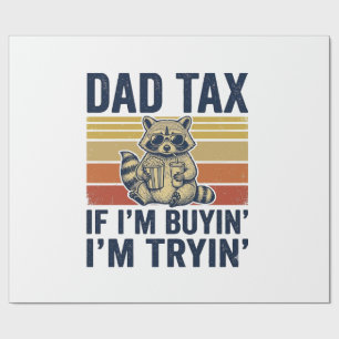 Funny Dad Tax Raccoon Vintage Graphic T-Shirt_1 Wrapping Paper