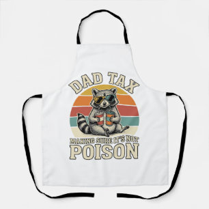 Funny Dad Tax Raccoon Vintage T-Shirt Design_1 Apron