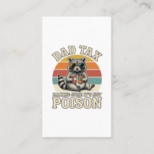 Funny Dad Tax Raccoon Vintage T-Shirt Design_1 Business Card