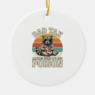 Funny Dad Tax Raccoon Vintage T-Shirt Design_1 Ceramic Ornament