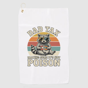 Funny Dad Tax Raccoon Vintage T-Shirt Design_1 Golf Towel