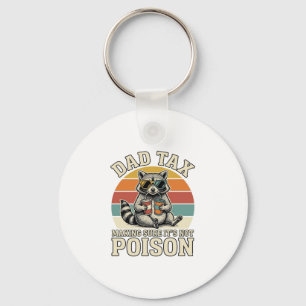 Funny Dad Tax Raccoon Vintage T-Shirt Design_1 Keychain