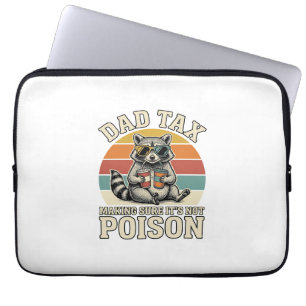 Funny Dad Tax Raccoon Vintage T-Shirt Design_1 Laptop Sleeve