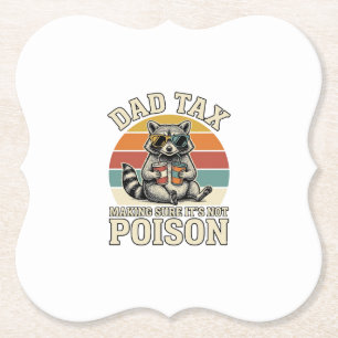 Funny Dad Tax Raccoon Vintage T-Shirt Design_1 Paper Coaster