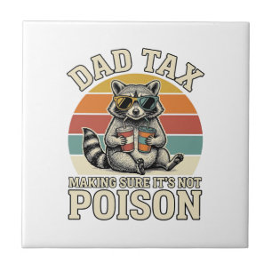 Funny Dad Tax Raccoon Vintage T-Shirt Design_1 Tile