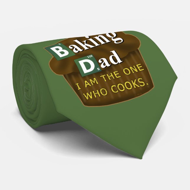 Funny Dad Who Bakes or Cooks Spoof Parody Father's Tie (Rolled)
