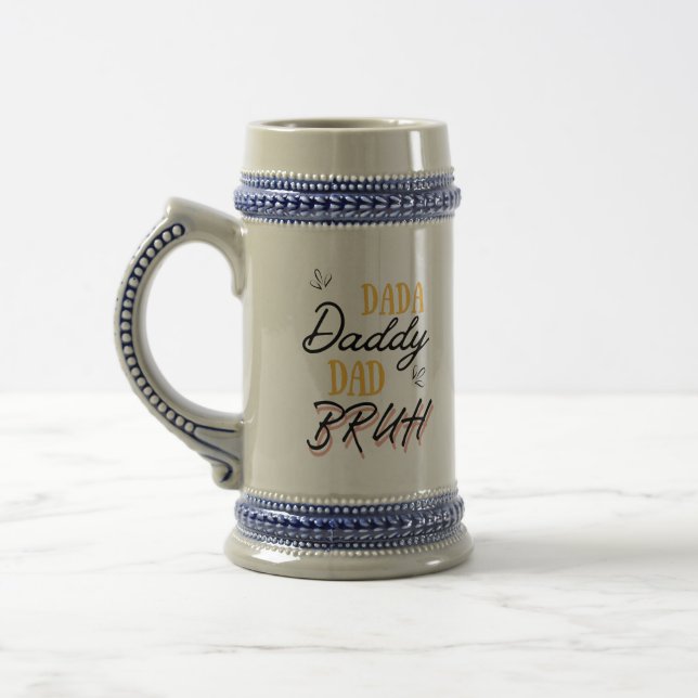Funny Dada Daddy Dad Bruh Awesome Father's Day  Beer Stein (Left)