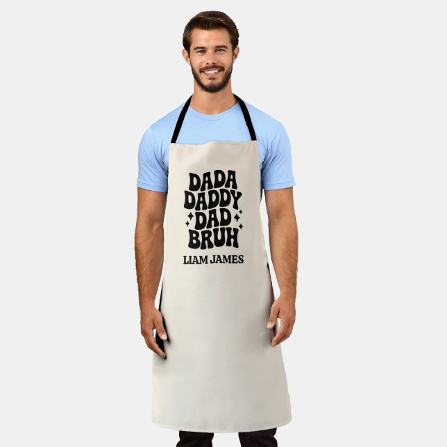Funny Dada Daddy Dad Bruh Fathers day gift for dad Apron (Worn)