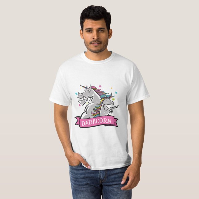 Funny Dadacorn Unicorn Tee - Fierce Protective DAD (Front Full)