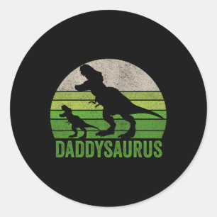 Funny Daddy Dinosaur Daddy Funny Fathers Day Gift  Classic Round Sticker