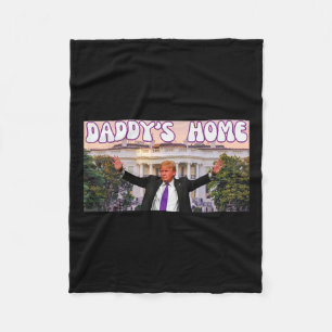 Funny Daddy's Home Trump 2024 Stand With Trump Gif Fleece Blanket