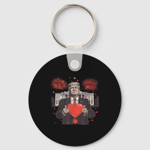 Funny Daddy's Home Trump Heart White House Valenti Keychain