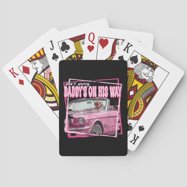 Funny Daddy's Home Trump Pink 2024 Take America Ba Playing Cards (Back)