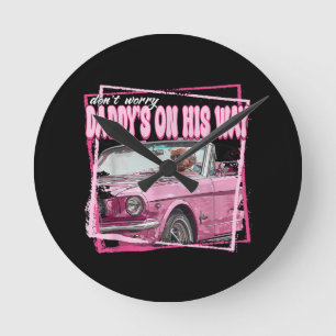 Funny Daddy's Home Trump Pink 2024 Take America Ba Round Clock