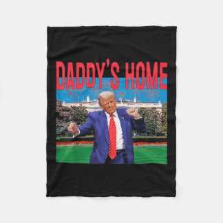 Funny Daddys Home Trump Pink 2024 Take America Bac Fleece Blanket