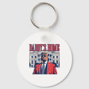 Funny Daddys Home Trump Pink 2024 Take America Bac Keychain