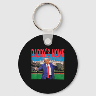 Funny Daddys Home Trump Pink 2024 Take America Bac Keychain