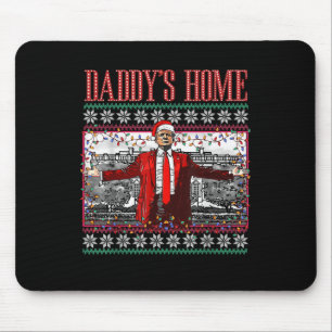 Funny Daddys Home Trump Ugly Christmas Sweater Mouse Pad