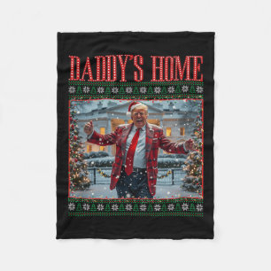 Funny Daddy's Home Trump Ugly Christmas Sweater Xm Fleece Blanket