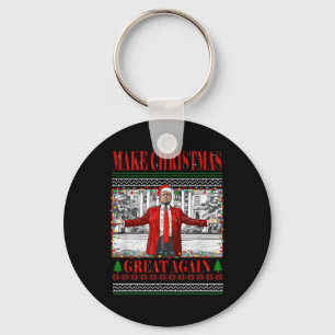 Funny Daddy's Home Trump Ugly Christmas Sweater Xm Keychain