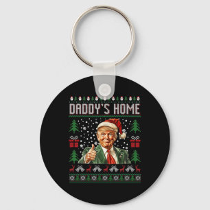 Funny Daddy's Home Trump Ugly Christmas Sweater Xm Keychain