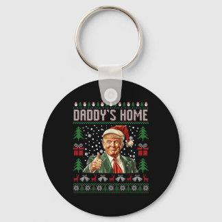 Funny Daddys Home Trump Ugly Christmas Sweater Xma Keychain