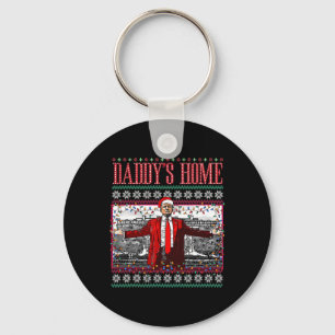 Funny Daddys Home Trump Ugly Christmas Sweater Xma Keychain
