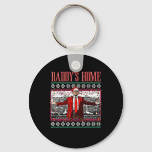 Funny Daddys Home Trump Ugly Christmas Sweater Xma Keychain
