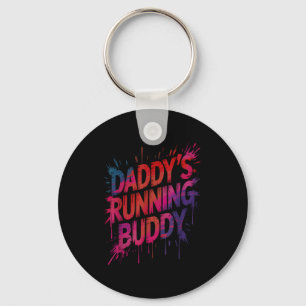 Funny daddy's running buddy dad half marathon keychain