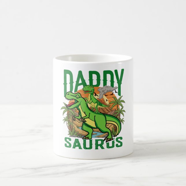 Funny Daddysaurus T-Rex Dinosaur | Dad & Kid Gift Coffee Mug (Center)