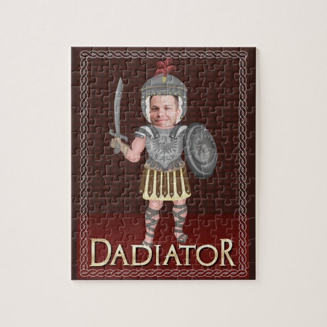 Funny Dadiator Father's Day | Custom Dad Photo Jigsaw Puzzle (Vertical)