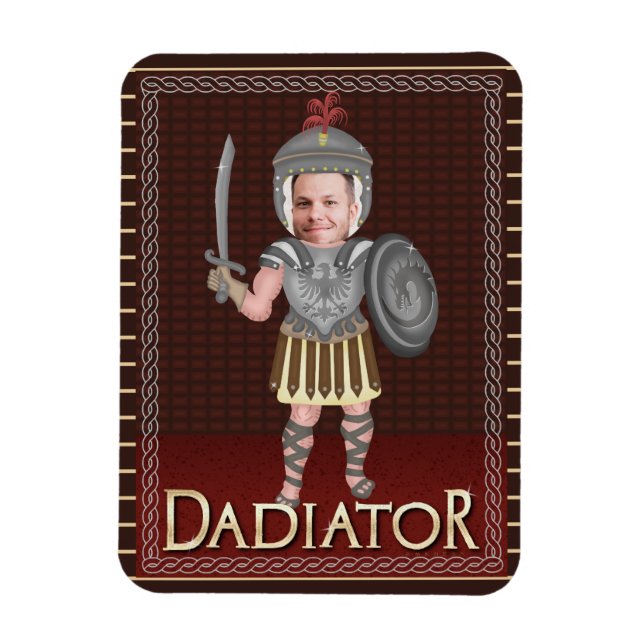 Funny Dadiator Father's Day | Custom Dad Photo Magnet (Vertical)