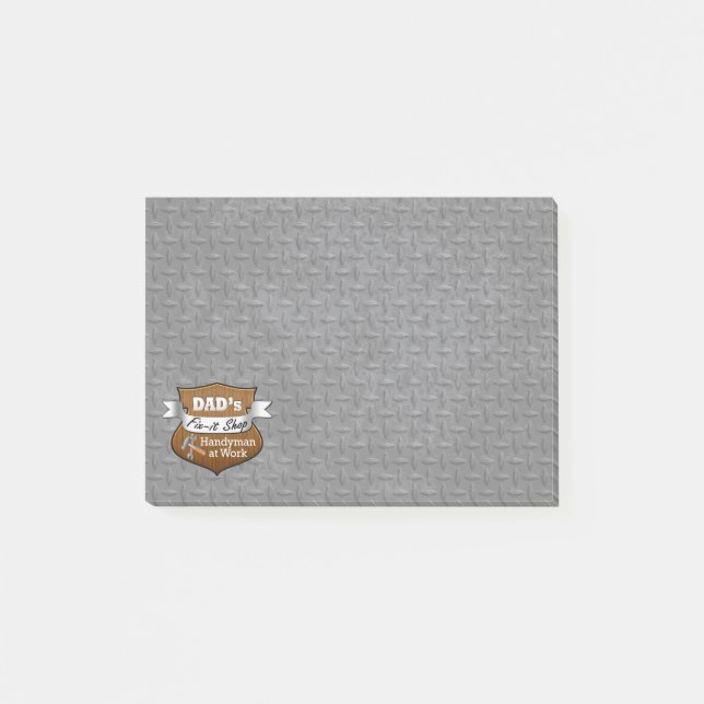 Funny Dad's Fix-it Shop Handy Man Father's Day Post-it Notes (Front)