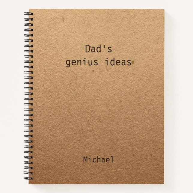 Funny Dad's Genius Ideas Personalized Notebook (Front)