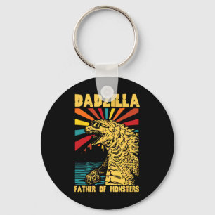 Funny Dadzilla Father Of The Monsters Vintage Fath Keychain
