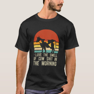 Funny Dairy Farmer Retro Cattle Rancher Smell Cow T-Shirt