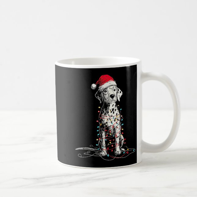 Funny Dalmatian Christmas Graphics Dog Lights Love Coffee Mug (Right)