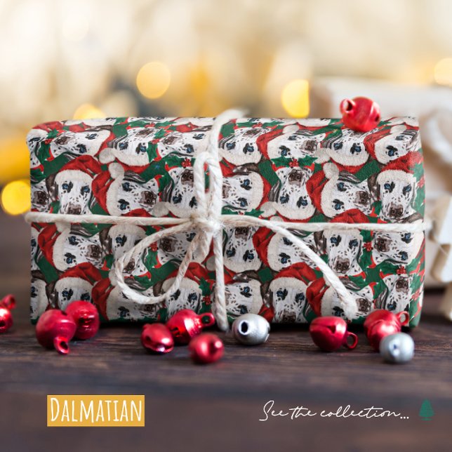 Funny Dalmatian Christmas Pattern Wrapping Paper (Creator Uploaded)