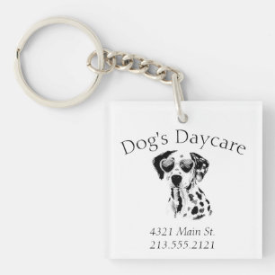 Funny Dalmatian Dog Business  Keychain