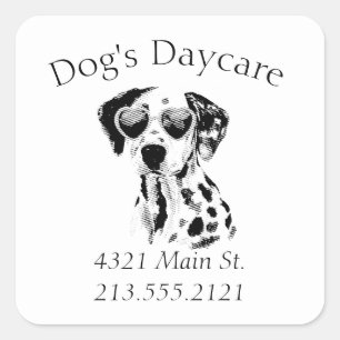 Funny Dalmatian Dog Business  Square Sticker