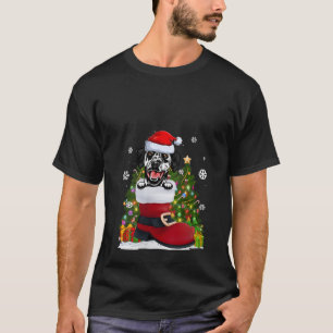 Funny Dalmatian in the Shoe Santa Hat Ugly Christm T-Shirt