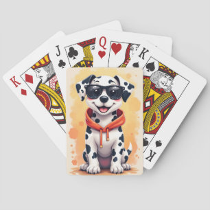 Funny Dalmatian Kawaii Dog Playing Cards