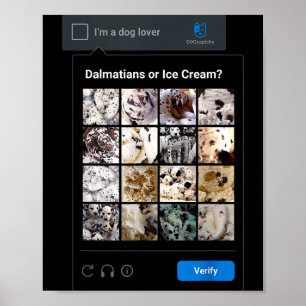 Funny Dalmatian Or Ice Cream Meme Dog Mom Dog Dad  Poster